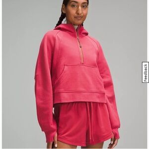 Scuba oversized half zip hoodie gold zipper Vintage Rose (no zipper pull) M/L